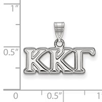 Sterling Silver Rhodium-plated LogoArt Kappa Kappa Gamma Sorority Greek Letters Small Pendant view 2