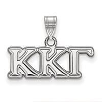 Sterling Silver Rhodium-plated LogoArt Kappa Kappa Gamma Sorority Greek Letters Small Pendant view 1
