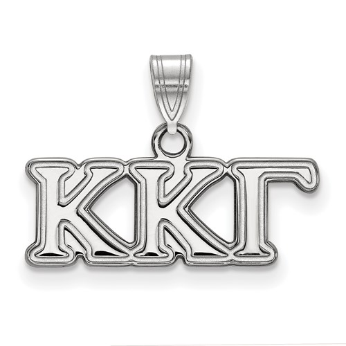 Sterling Silver Rhodium-plated LogoArt Kappa Kappa Gamma Sorority Greek Letters Small Pendant