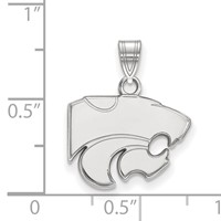 Sterling Silver Rhodium-plated LogoArt Kansas State University Wildcat Small Pendant view 2