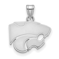 Sterling Silver Rhodium-plated LogoArt Kansas State University Wildcat Small Pendant view 1