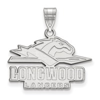 Sterling Silver Rhodium-plated LogoArt Longwood University Lancers Medium Pendant view 1