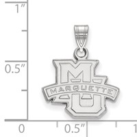 Sterling Silver Rhodium-plated LogoArt Marquette University Small Pendant view 2
