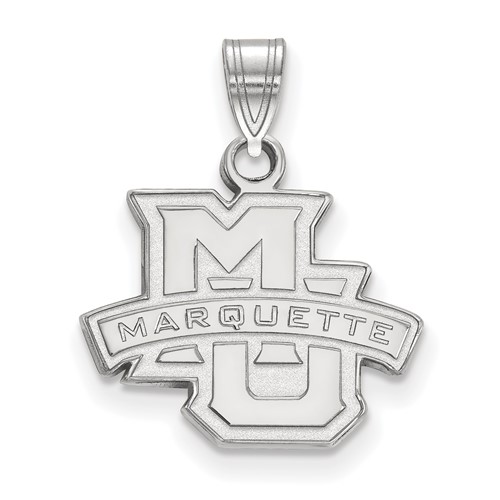 Sterling Silver Rhodium-plated LogoArt Marquette University Small Pendant