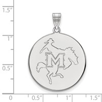 Sterling Silver Rhodium-plated LogoArt McNeese State University Extra Large Disc Pendant view 2