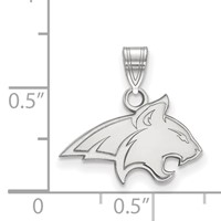 Sterling Silver Rhodium-plated LogoArt Montana State University Bobcat Small Pendant view 2