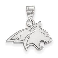 Sterling Silver Rhodium-plated LogoArt Montana State University Bobcat Small Pendant view 1