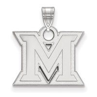 Sterling Silver Rhodium-plated LogoArt Miami University Ohio Letter M Small Pendant view 1