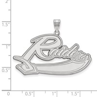 Sterling Silver Rhodium-plated LogoArt Mt Union College Raiders Extra Large Pendant view 2