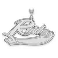 Sterling Silver Rhodium-plated LogoArt Mt Union College Raiders Extra Large Pendant view 1