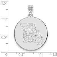 Sterling Silver Rhodium-plated LogoArt Missouri Western State University Griffon Extra Large Disc Pendant view 2