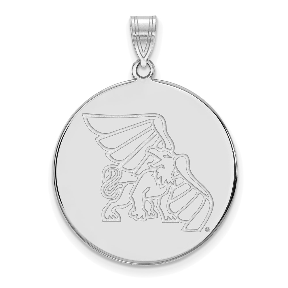 Sterling Silver Rhodium-plated LogoArt Missouri Western State University Griffon Extra Large Disc Pendant
