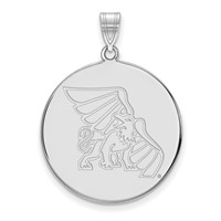 Sterling Silver Rhodium-plated LogoArt Missouri Western State University Griffon Extra Large Disc Pendant view 1