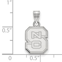 Sterling Silver Rhodium-plated LogoArt North Carolina State University N-c-s Small Pendant view 2