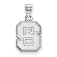 Sterling Silver Rhodium-plated LogoArt North Carolina State University N-c-s Small Pendant view 1