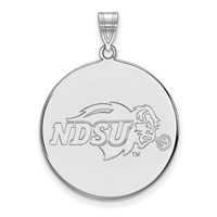 Sterling Silver Rhodium-plated LogoArt North Dakota State University Extra Large Disc Pendant view 1