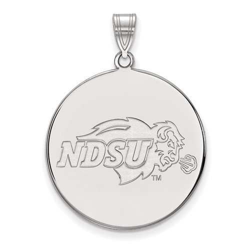 Sterling Silver Rhodium-plated LogoArt North Dakota State University Extra Large Disc Pendant