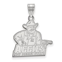 Sterling Silver Rhodium-plated LogoArt New Mexico State University Aggies Large Pendant view 1