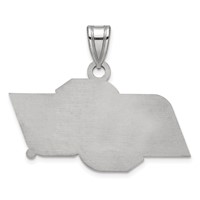 Sterling Silver Rhodium-plated LogoArt Oklahoma State University O-s-u Small Pendant view 3