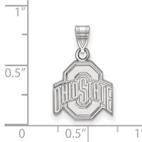 Sterling Silver Rhodium-plated LogoArt the Ohio State University Small Pendant view 2