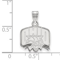 Sterling Silver Rhodium-plated LogoArt Ohio University Small Pendant view 2
