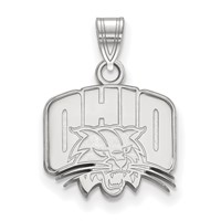 Sterling Silver Rhodium-plated LogoArt Ohio University Small Pendant view 1