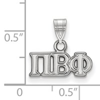 Sterling Silver Rhodium-plated LogoArt Pi Beta Phi Sorority Greek Letters Small Pendant view 2