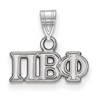 Sterling Silver Rhodium-plated LogoArt Pi Beta Phi Sorority Greek Letters Small Pendant view 1