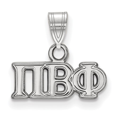 Sterling Silver Rhodium-plated LogoArt Pi Beta Phi Sorority Greek Letters Small Pendant