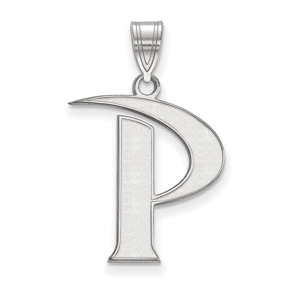 Sterling Silver Rhodium-plated LogoArt Pepperdine University Letter P Large Pendant