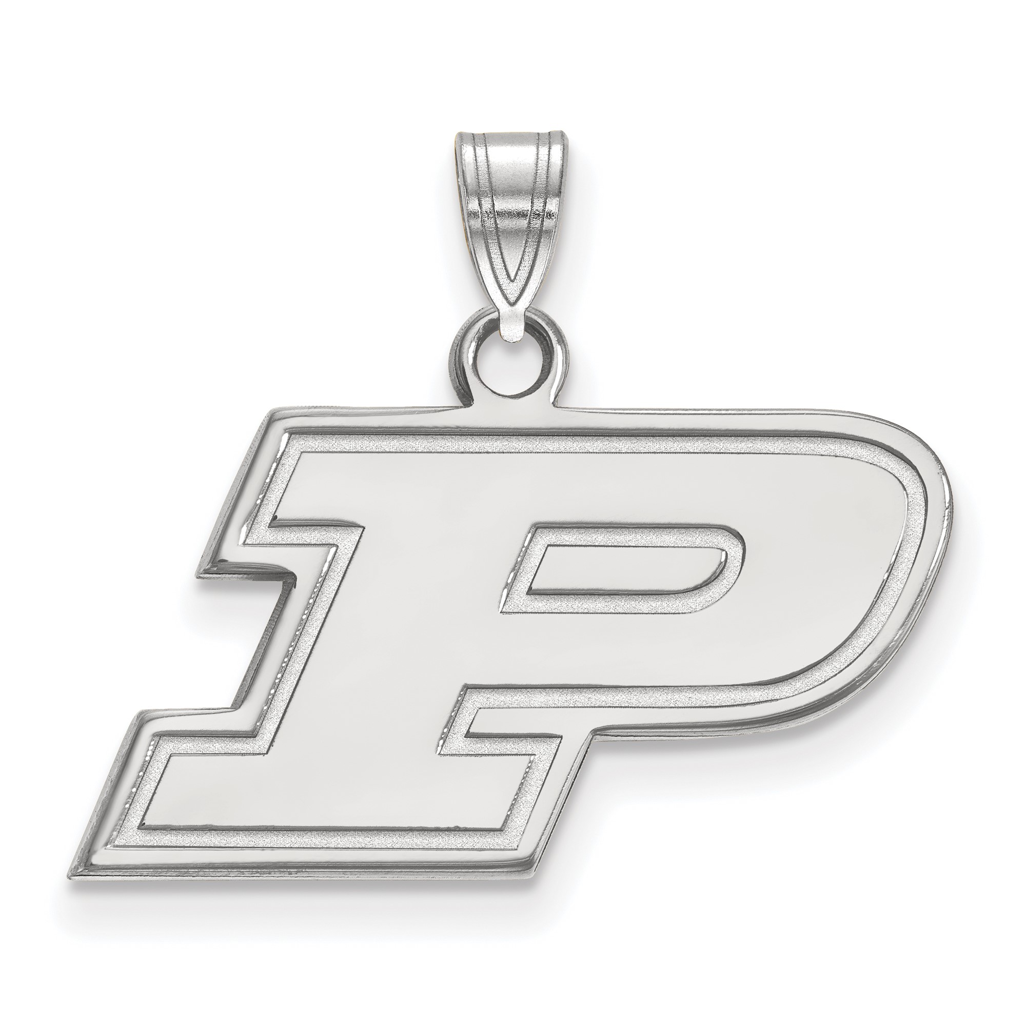 LogoArt Purdue University Letter P Small Pendant Sterling/Gold