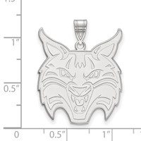 Sterling Silver Rhodium-plated LogoArt Quinnipiac University Bobcat Extra Large Pendant view 2