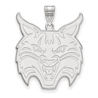 Sterling Silver Rhodium-plated LogoArt Quinnipiac University Bobcat Extra Large Pendant view 1