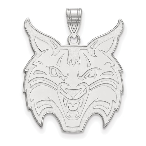 Sterling Silver Rhodium-plated LogoArt Quinnipiac University Bobcat Extra Large Pendant