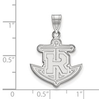 Sterling Silver Rhodium-plated LogoArt Rollins College Anchor Large Pendant view 2