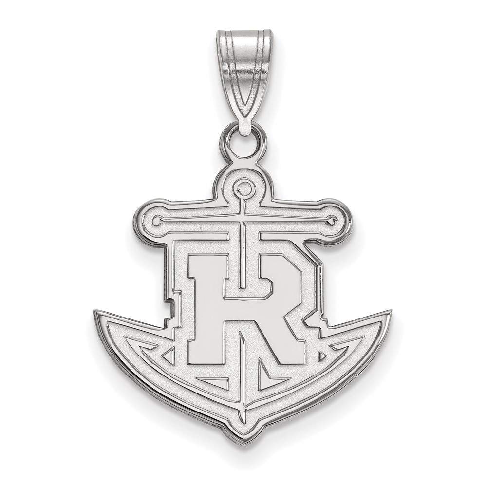 Sterling Silver Rhodium-plated LogoArt Rollins College Anchor Large Pendant