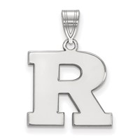 Sterling Silver Rhodium-plated LogoArt Rutgers University Letter R Medium Pendant view 1