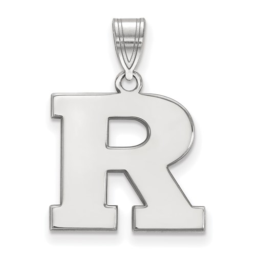 Sterling Silver Rhodium-plated LogoArt Rutgers University Letter R Medium Pendant