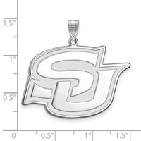 Sterling Silver Rhodium-plated LogoArt Southern University Jaguars Extra Large Pendant view 3