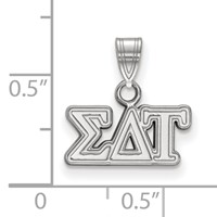Sterling Silver Rhodium-plated LogoArt Sigma Delta Tau Sorority Greek Letters Small Pendant view 2