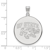 Sterling Silver Rhodium-plated LogoArt San Francisco State University Extra Large Disc Pendant view 2