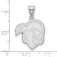 Sterling Silver Rhodium-plated LogoArt Seton Hall University Pirate Large Pendant view 2