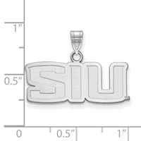 Sterling Silver Rhodium-plated LogoArt Southern Illinois University S-i-u Small Pendant view 2