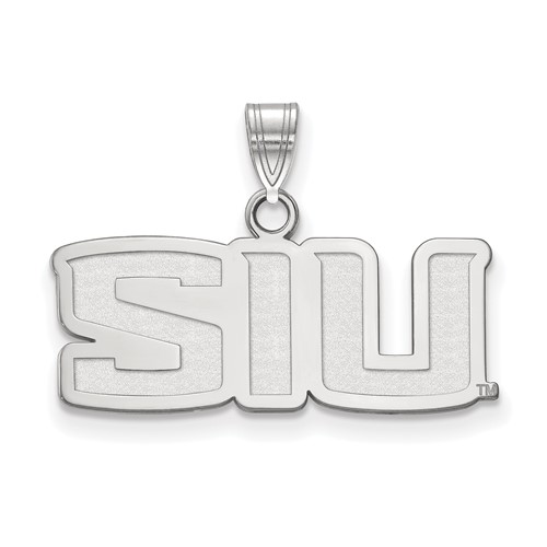 Sterling Silver Rhodium-plated LogoArt Southern Illinois University S-i-u Small Pendant