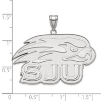 Sterling Silver Rhodium-plated LogoArt St Joseph's University Hawks Extra Large Pendant view 2