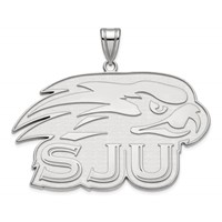 Sterling Silver Rhodium-plated LogoArt St Joseph's University Hawks Extra Large Pendant view 1