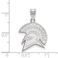 Sterling Silver Rhodium-plated LogoArt San Jose State University Spartan Large Pendant view 2