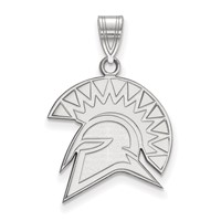 Sterling Silver Rhodium-plated LogoArt San Jose State University Spartan Large Pendant view 1