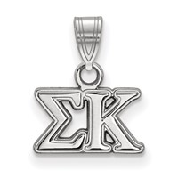 Sterling Silver Rhodium-plated LogoArt Sigma Kappa Sorority Greek Letters Small Pendant view 1