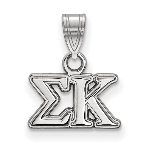 Sterling Silver Rhodium-plated LogoArt Sigma Kappa Sorority Greek Letters Small Pendant